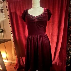 Burgundy Velvet Dress